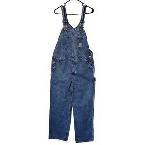 Carhartt Blue Jean Denim Overalls Barn Farmer Costume Chores Carpenter Cargo 39x